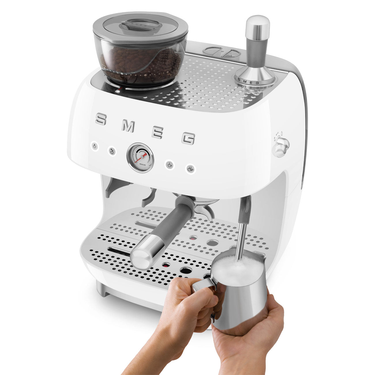 SMEG - Cafetera Espresso Manual con molinillo integrado